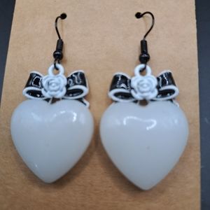 White hart earrings